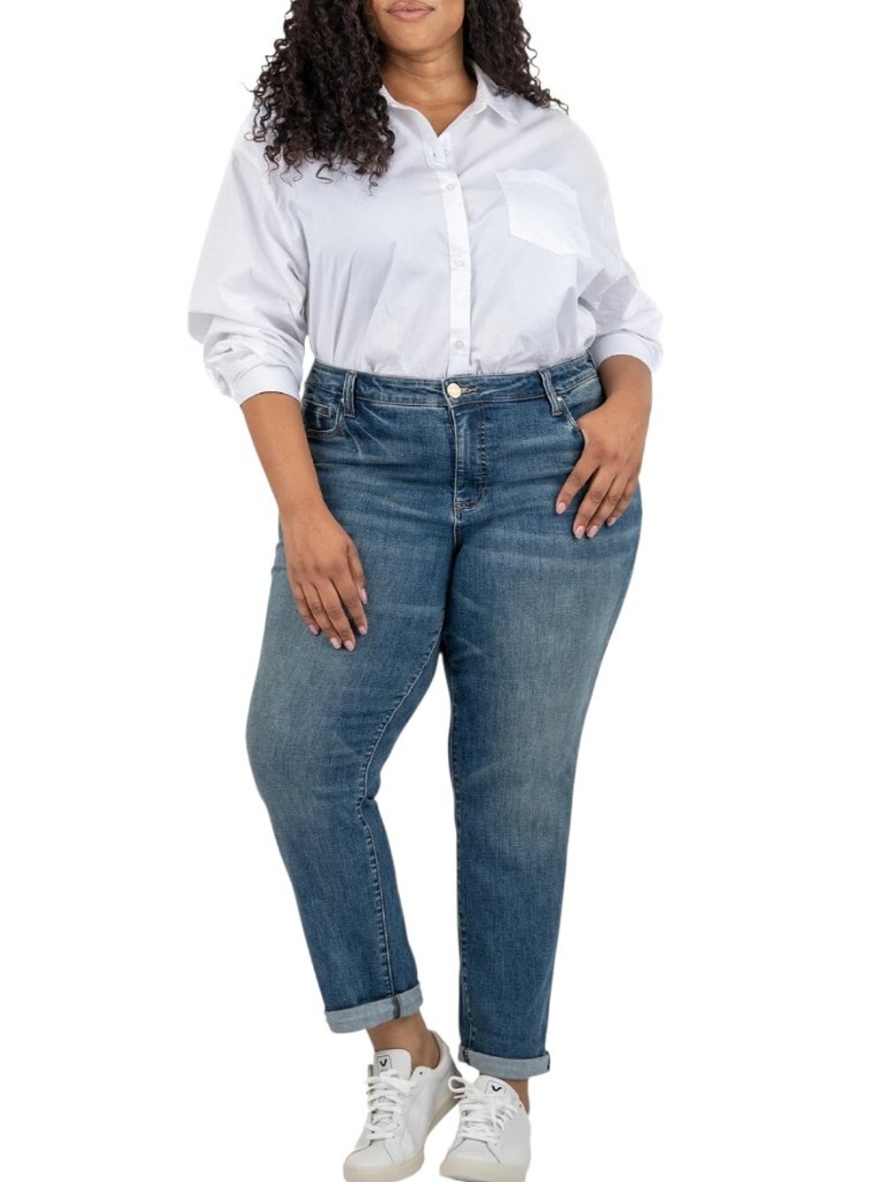 Kut from the Kloth Catherine Boyfriend High-Rise Crop Jean Great Condition - 22W